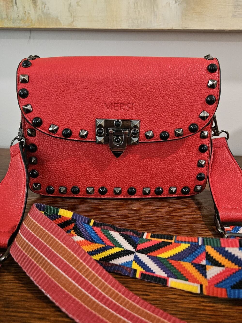 MERSI Ruby Crossbody Bag With 2 Adjustable Straps (Red) LN